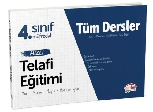 Editör Yayınları 4. Sınıf Tüm Dersler Hızlı Telafi Eğitimi Editör