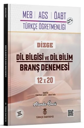 Türkçe ÖABTDEYİZ ÖABT MEB-AGS Türkçe Dizge Dil Bilgisi ve Dil Bilim 12x20 Branş Denemeleri Çözümlü