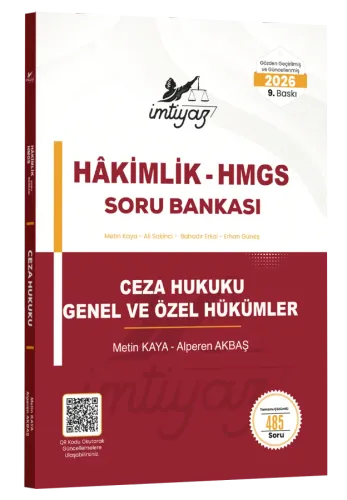 İMTİYAZ 2026 HMGS Hakimlik Ceza Hukuku (Genel Hükümler - Özel Hükümler