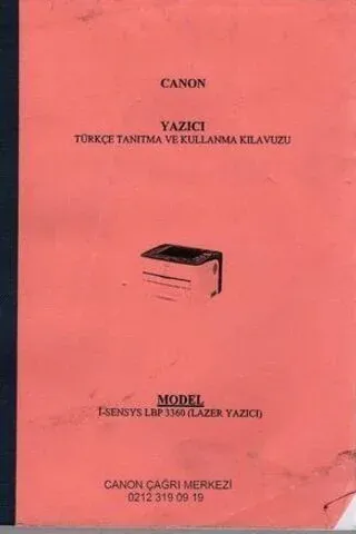 Yazıcı / Türkçe Tanıtma ve Kullanma Kılavuzu