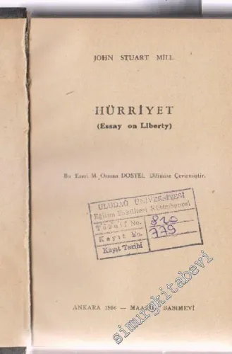 Hürriyet ( Essay on Liberty ) -        1956