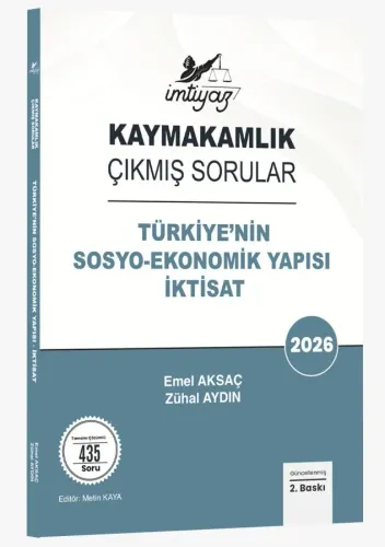 İMTİYAZ 2026 Kaymakamlık Türkiye nin Sosyo-Ekonomik Yapısı, İktisat Çı