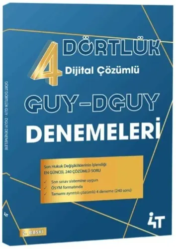 4T Yayınları 2026 GUY DGUY Dört Dörtlük 4 Deneme Çözümlü