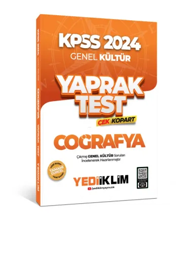 Yediiklim Yayınları 2024 KPSS Genel Kültür Coğrafya Çek Kopart Yaprak Test