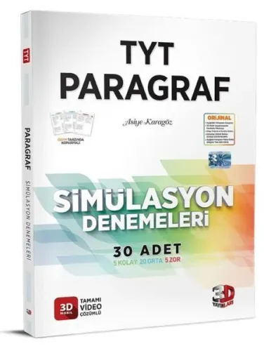 SÜPER FİYAT 2025 TYT Paragraf Simülasyon 20 li Denemeleri 3D Yayınları