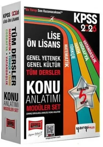 Yargı Yayınları 2026 KPSS Lise Ön Lisans GK-GY Tüm Dersler Konu Anlatımı Modüler Set (5 Kitap)