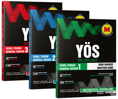 YÖS Genel Tekrar Soru Bankası Seti 3 Kitap