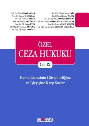Özel Ceza Hukuku Cilt IX