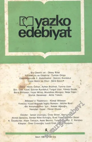 Yazko Edebiyat Dergisi - Sayı: 5, Mart 1981