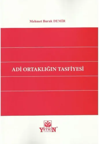 Adi Ortaklığın Tasfiyesi