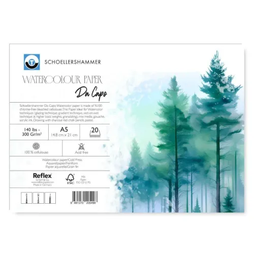 Schoellershammer Da Capo Watercolour Pad Ciltli 300gr A5 20yp