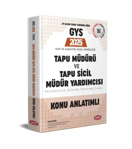 Data Yayınları 2025 Tapu Müdürü - Tapu Sicil Müdür Yardımcısı GYS Konu