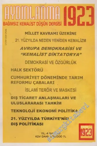 Aydınlanma 1923 Bağımsız Kemalist Düşün Dergisi - Sayı: 30    Yıl: 4  Ocak - Şubat 2000
