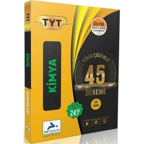 Paraf Yayınları TYT Kimya Video Çözümlü 45 Deneme