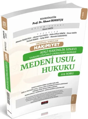 Savaş Yayınları 2025 Orijinal Sorular HAKİMİYET Adli Hakimlik Medeni U
