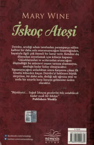 İskoç Ateşi Mary Wine Nemesis Kitap %68 indirimli