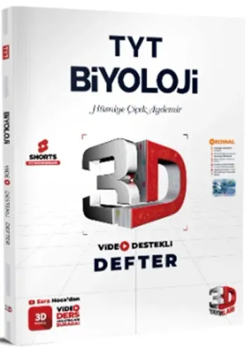 3D TYT Biyoloji Video Destekli Defter 2024