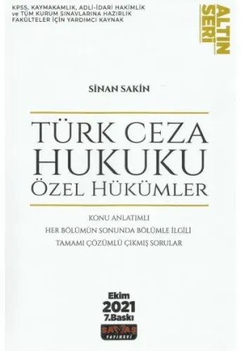 Türk Ceza Hukuku Özel Hükümler