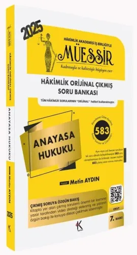 MÜESSİR Anayasa Hukuku Orijinal Çıkmış Soru Bankası Çözümlü