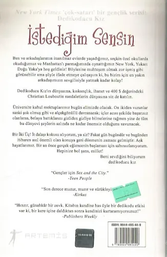 İstediğim Sensin Cecily Von Ziegesar Artemis Yayınları %60 indirimli