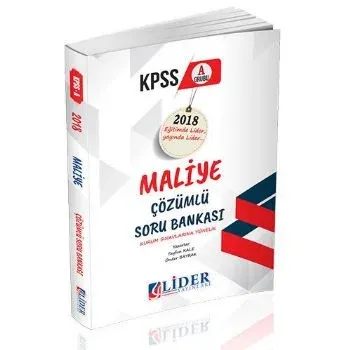 Lider KPSS A Grubu Maliye Çözümlü Soru Bankası 2018