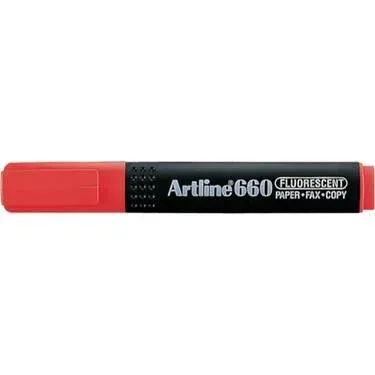 Artline 660 Fosforlu Kalem Kesik Uç:1,0-4,0mm F.Kırmızı