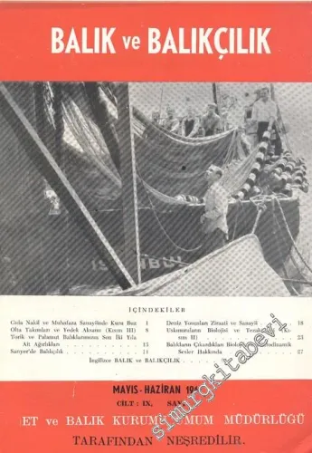 Balık ve Balıkçılık Dergisi - Sayı: 5, Mayıs - Haziran 1961, Cilt: 9