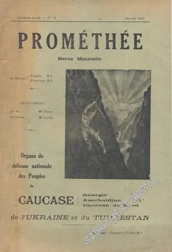 Prométhée - Organe de défense nationale des  Peuples du Caucase de l'Ukraine et du Turkestan -        1933