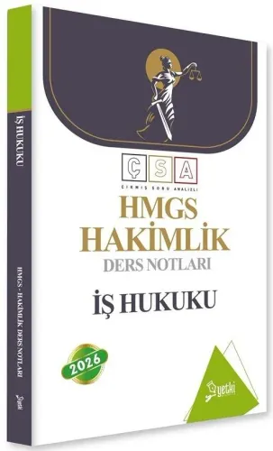 Yetki Yayınları 2026 HMGS Hakimlik İş Hukuku Ders Notları