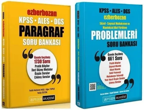 Pegem Yayınları KPSS ALES DGS Paragraf ve Problemler Ezberbozan Soru 2'li Set