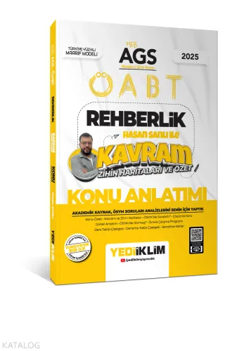 Yediiklim Yayınları 2025 MEB AGS ÖABT Rehberlik Hasan Sanlı ile Kavram Zihin Haritaları ve Özet Konu Anlatımı