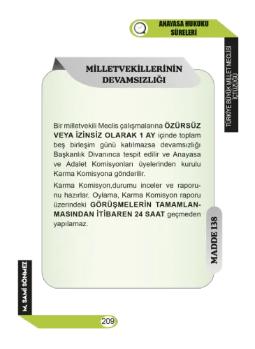 SÜRELER ve HAP BİLGİLER -Anayasa Hukuku