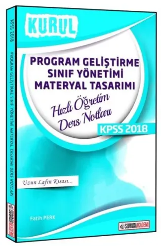 Süvari Akademi KPSS Program Geliştirme Sınıf Yönetimi Materyal Tasarım Hızlı Öğretim Ders Notları 20