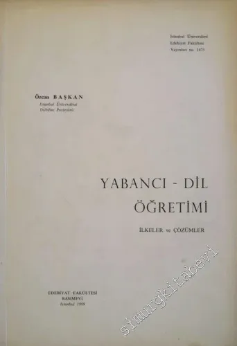 Yabancı - Dil Öğretimi İlkeler ve Çözümler -