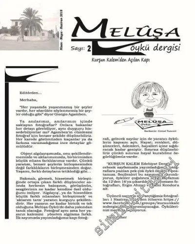 Meluşa Öykü Dergisi  - Sayı: 2      Nisan - Mayıs - Haziran