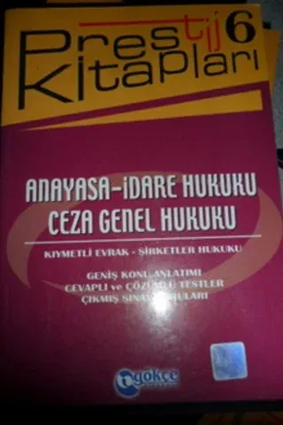 Anayasa İdare Hukuku Cez Hukuku - Prestij Kitapları 6