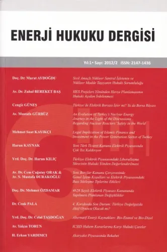 Enerji Hukuku Dergisi Yıl: 1 Sayı: 2012/ 2