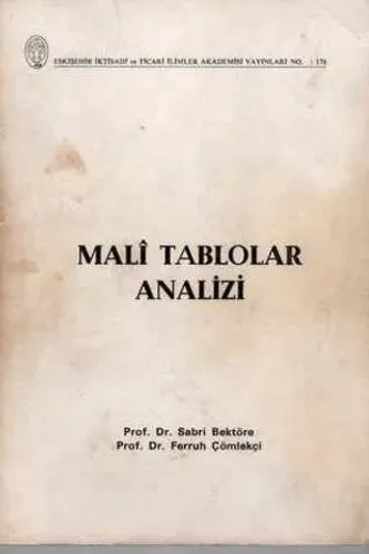 Mali Tablolar Analizi Prof. Dr. Sabri Bektöre