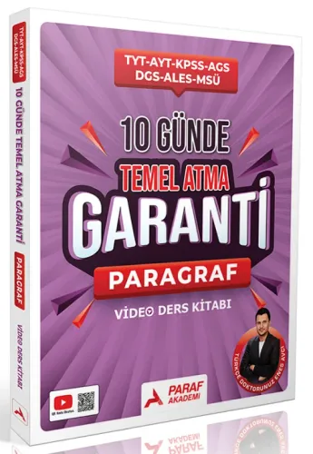 Paraf Akademi TYT AYT KPSS MEB-AGS MSÜ DGS ALES Paragraf 10 Günde Temel Atma Garanti Video Ders Kitabı