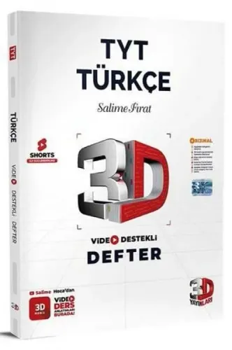 3D Yayınları TYT Türkçe Video Destekli Defter