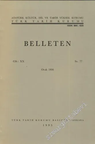 Türk Tarih Kurumu Belleten - Sayı: 77    Yıl: 20  Ocak