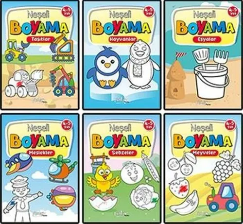 Neşeli Boyama 6 Kitap Set 4-5 Yaş