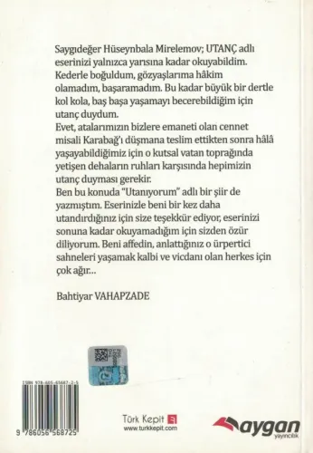 Utanç Hüseynbala Mirelemov Aygan Yayınevi %68 indirimli