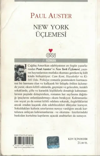New York Üçlemesi Paul Auster Can Yayınları %44 indirimli