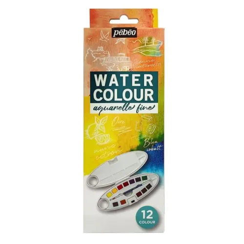 Pebeo Suluboya 12'li AQUAREL PLASTİK KUTU