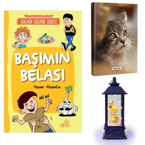 Başımın Belası - Minik Kedi Planlama Defteri ve Küçük Prens Sokak Lambası Fener Tipi Işıklı Kar Küresi