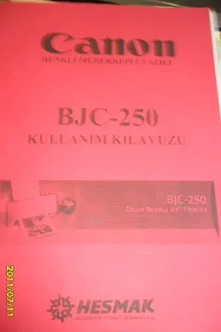 Canon Renkli Mürekkepli Yazıcı BJC-250 Kullanım Kılavuzu