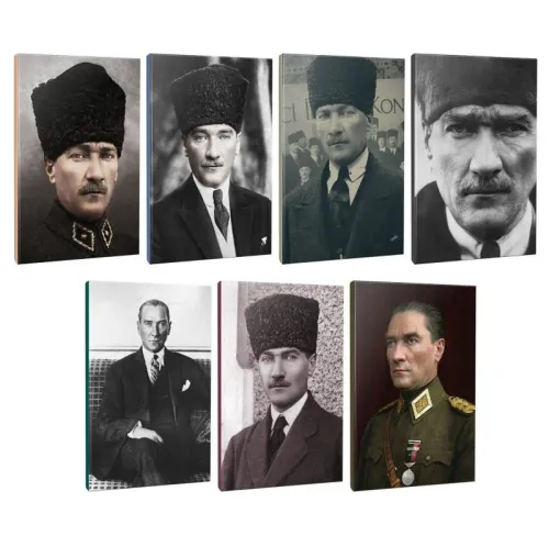 7li Atatürk- Çizgili Okul Defteri Seti 64 Sayfa 13,5x19,5cm -2 