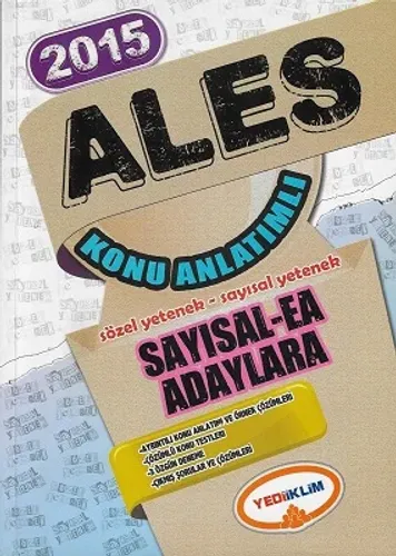 ALES Sayısal EA Adaylara Konu Anlatımlı 2015 Yediiklim Yayınları