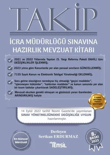 TAKİP İcra Müdürlüğü Sınavlarına Hazırlık Mevzuat Kitabı